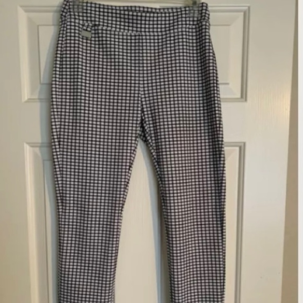 Rachel Zoe Black and White Checkered Pants Pull On
